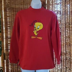 Tweety Warner Bros. Lipstick Red Sweatshirt XL